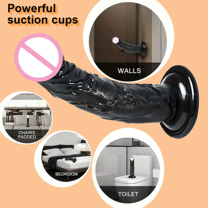 Realistic G-Spot Jelly Dildo with Suction Cup - Silicone Penis Butt Plug | Women's Pleasure Toy