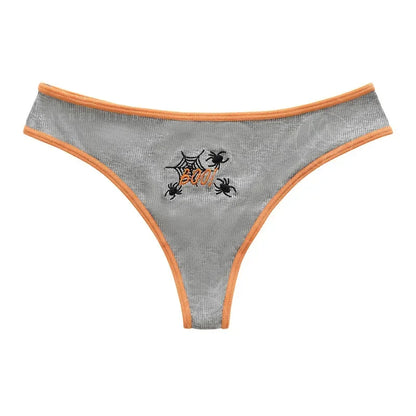 Women's Halloween Pattern Thong Panties - Sexy Low Rise G-String Breathable Comfortable Underwear