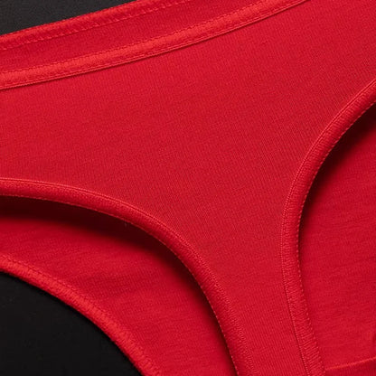HOT WIFE Red Cotton Seamless Thong - Soft Invisible Breathable Sport Underwear | Women's Lingerie