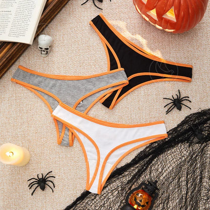 Women's Halloween Pattern Thong Panties - Sexy Low Rise G-String Breathable Comfortable Underwear