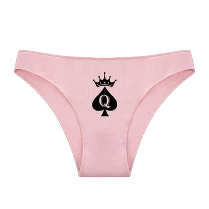 Sexy Crown Queen of Spades Underwear - Women's Cotton Panties | Skin-Friendly Lingerie