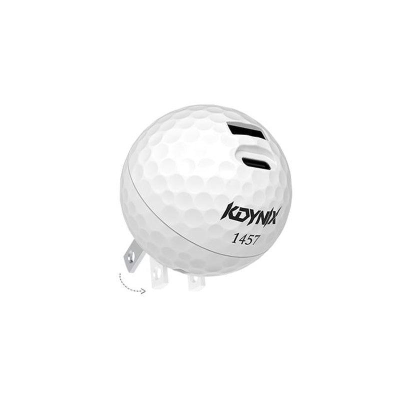 20W Dual Port Creative Golf Ball Charger Block，Gan III Power Adapter Fast Wall Charger with UL Certified, Fast Charging for Iphone 17/16/15/14/13/12, Galaxy, Ipad, Airpods Smartphone Chargers , Portable Chargers, Magnetic Phone Charger, Charger for Iphone