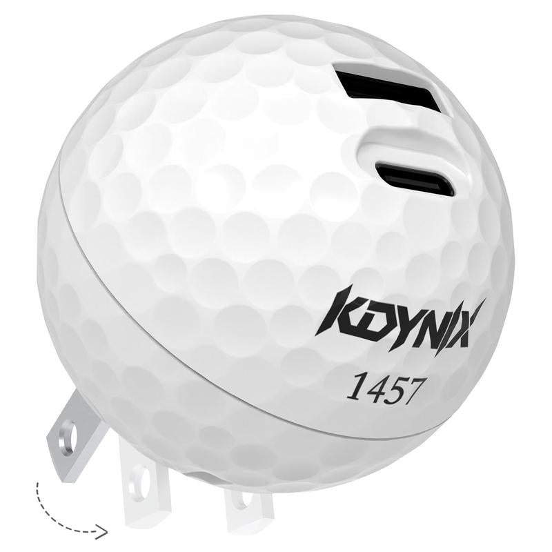 20W Dual Port Creative Golf Ball Charger Block，Gan III Power Adapter Fast Wall Charger with UL Certified, Fast Charging for Iphone 17/16/15/14/13/12, Galaxy, Ipad, Airpods Smartphone Chargers , Portable Chargers, Magnetic Phone Charger, Charger for Iphone