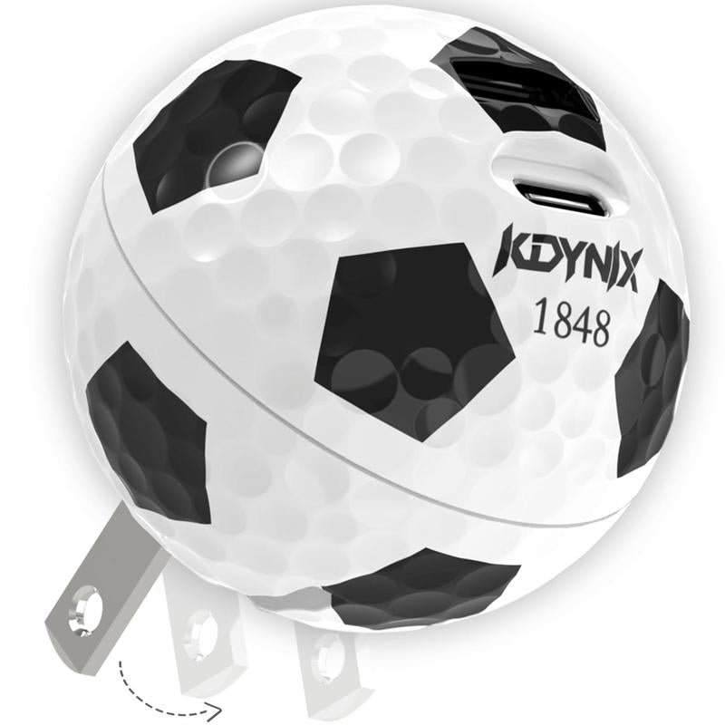 20W Dual Port Creative Golf Ball Charger Block，Gan III Power Adapter Fast Wall Charger with UL Certified, Fast Charging for Iphone 17/16/15/14/13/12, Galaxy, Ipad, Airpods Smartphone Chargers , Portable Chargers, Magnetic Phone Charger, Charger for Iphone